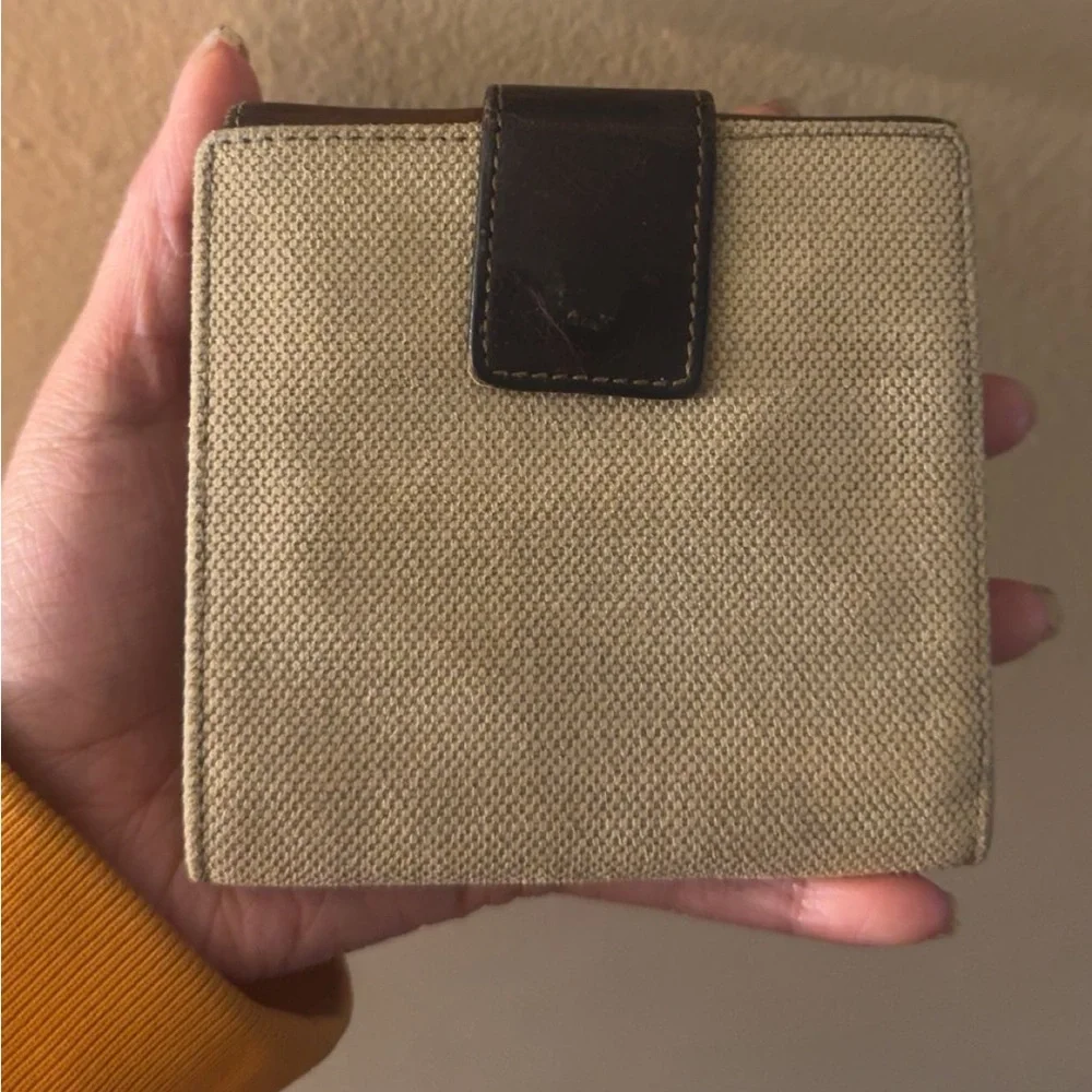 Vintage Christian Dior canvas & leather wallet